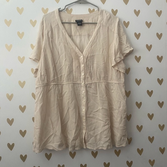 Torrid Textured Woven Flutter Sleeve Blouse - Picture 4 of 6